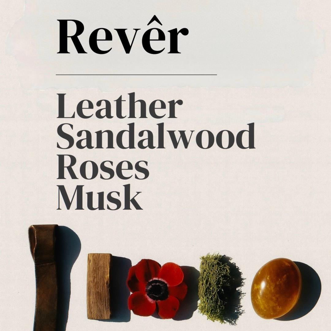 Spray D'Ambiance Rever fragrance by MXPLANTAE, showing the elegant bottle with a sleek design and floral accents.