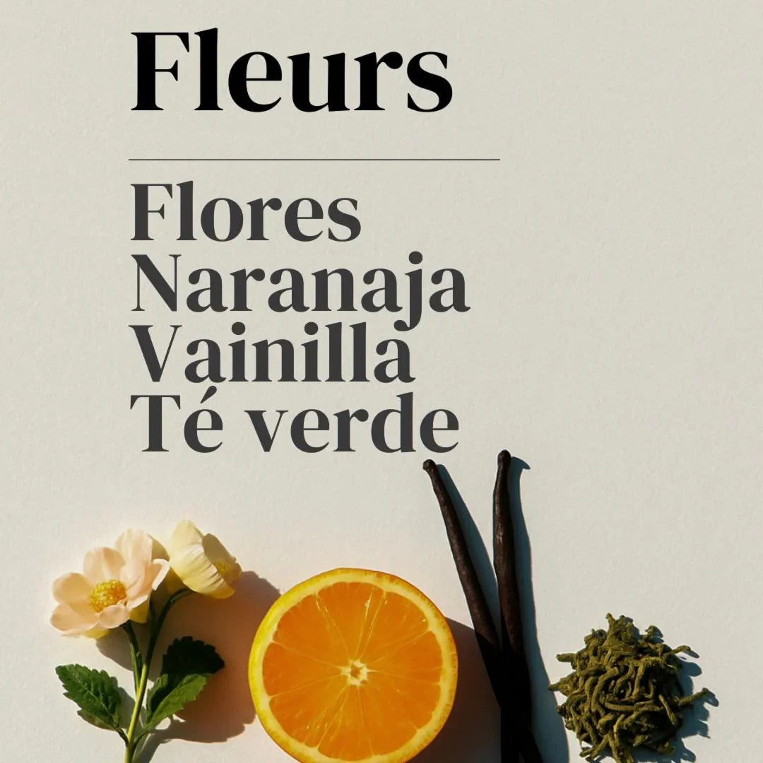 Fleurs: Flores, naranja, vainilla y té verde - fragancia natural para decoración de interiores