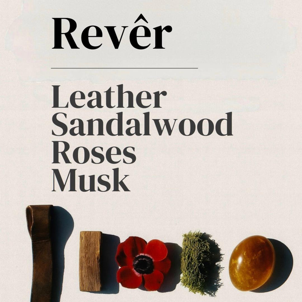 Spray D'Ambiance Rever fragrance by MXPLANTAE, showing the elegant bottle with a sleek design and floral accents.